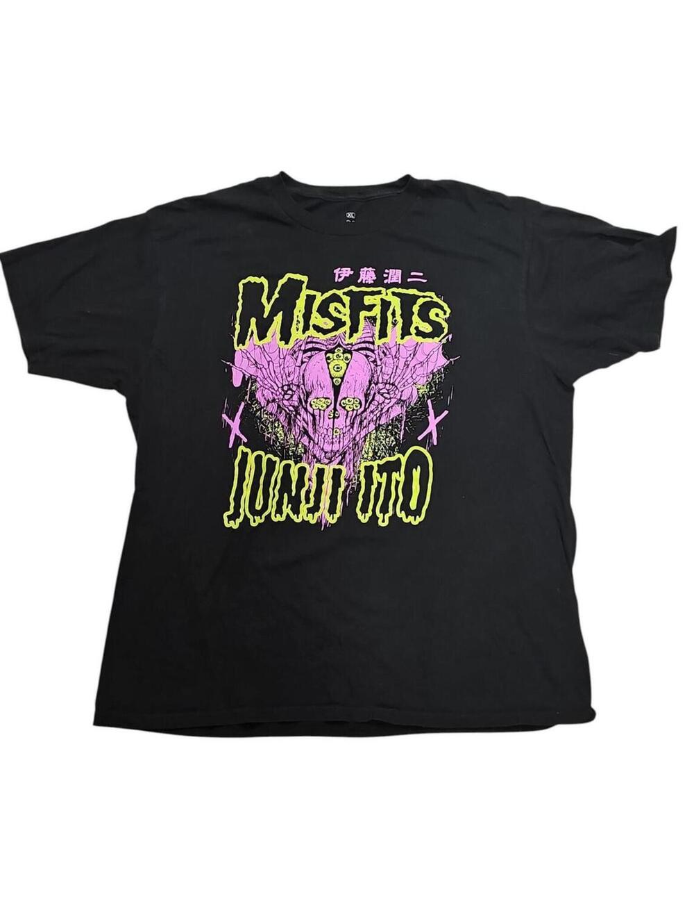 Misfits x Junji Ito Graphic Tee Black Lightweight Horror Manga Shirt XL Preowned